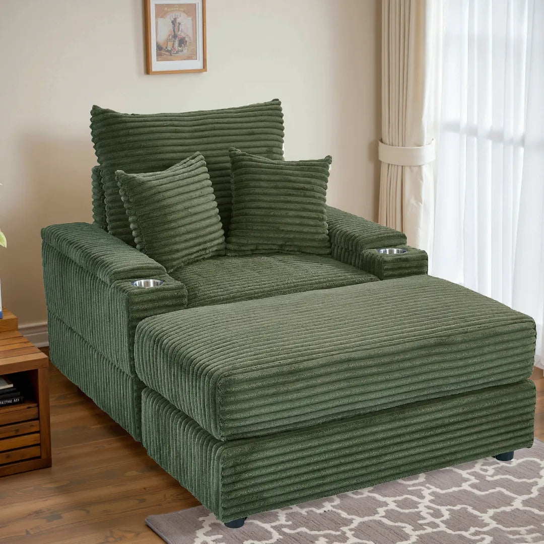 Oversized Chaise Chair Indoor with Ottoman