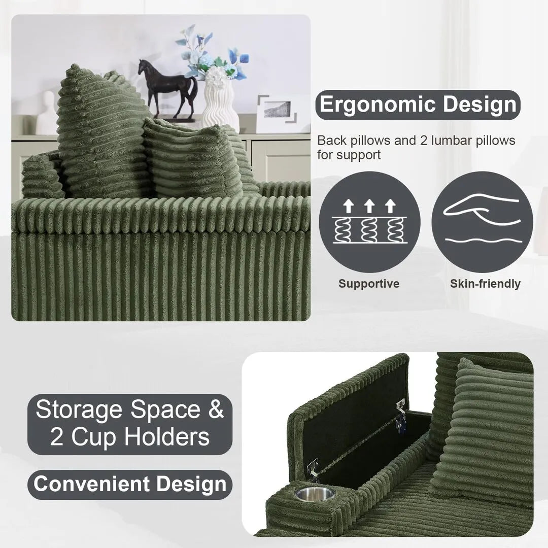 Oversized Chaise Chair Indoor with Ottoman