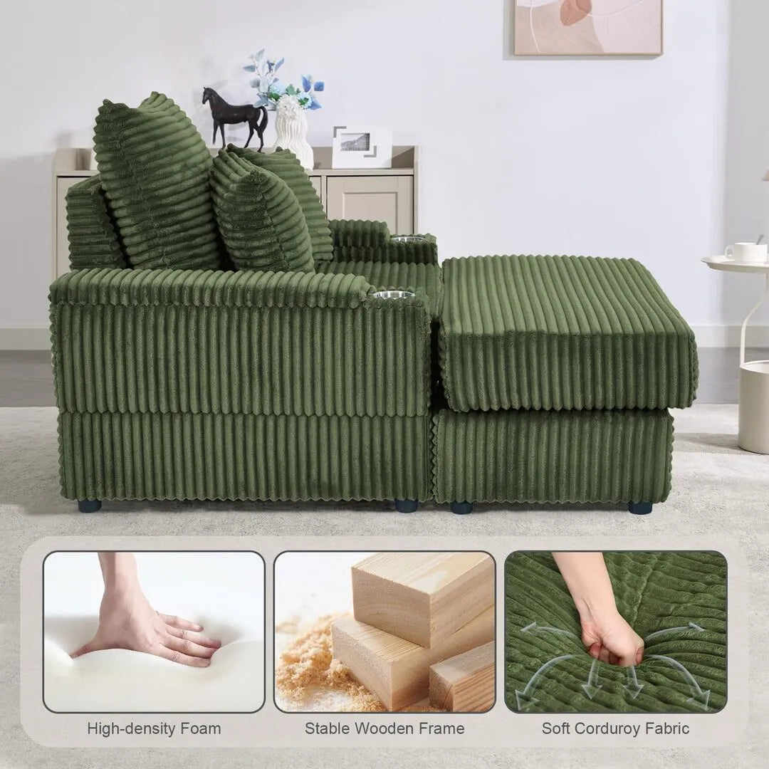 Oversized Chaise Chair Indoor with Ottoman