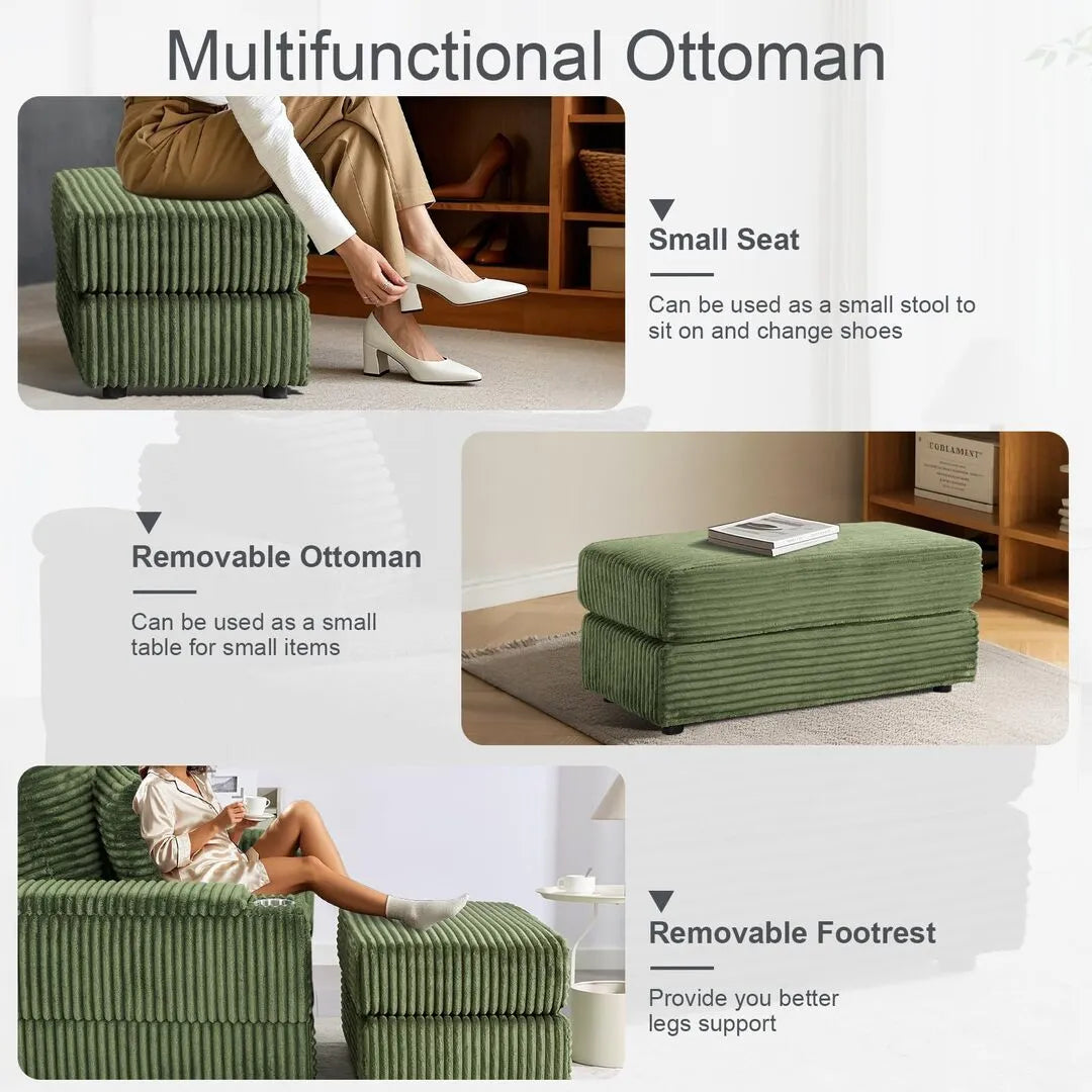 Oversized Chaise Chair Indoor with Ottoman