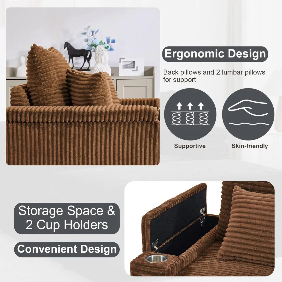 Oversized Chaise Chair Indoor with Ottoman