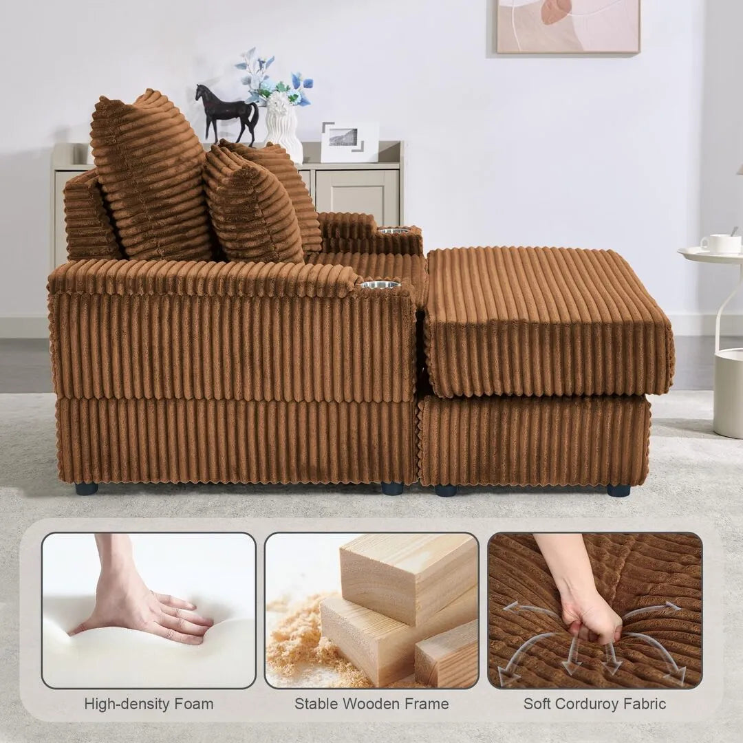 Oversized Chaise Chair Indoor with Ottoman