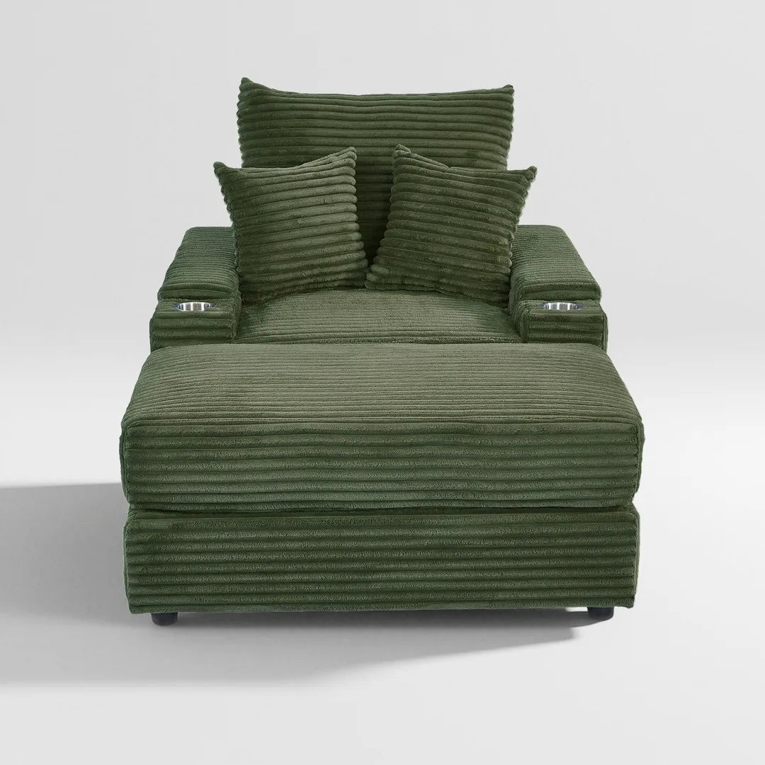 Oversized Chaise Chair Indoor with Ottoman