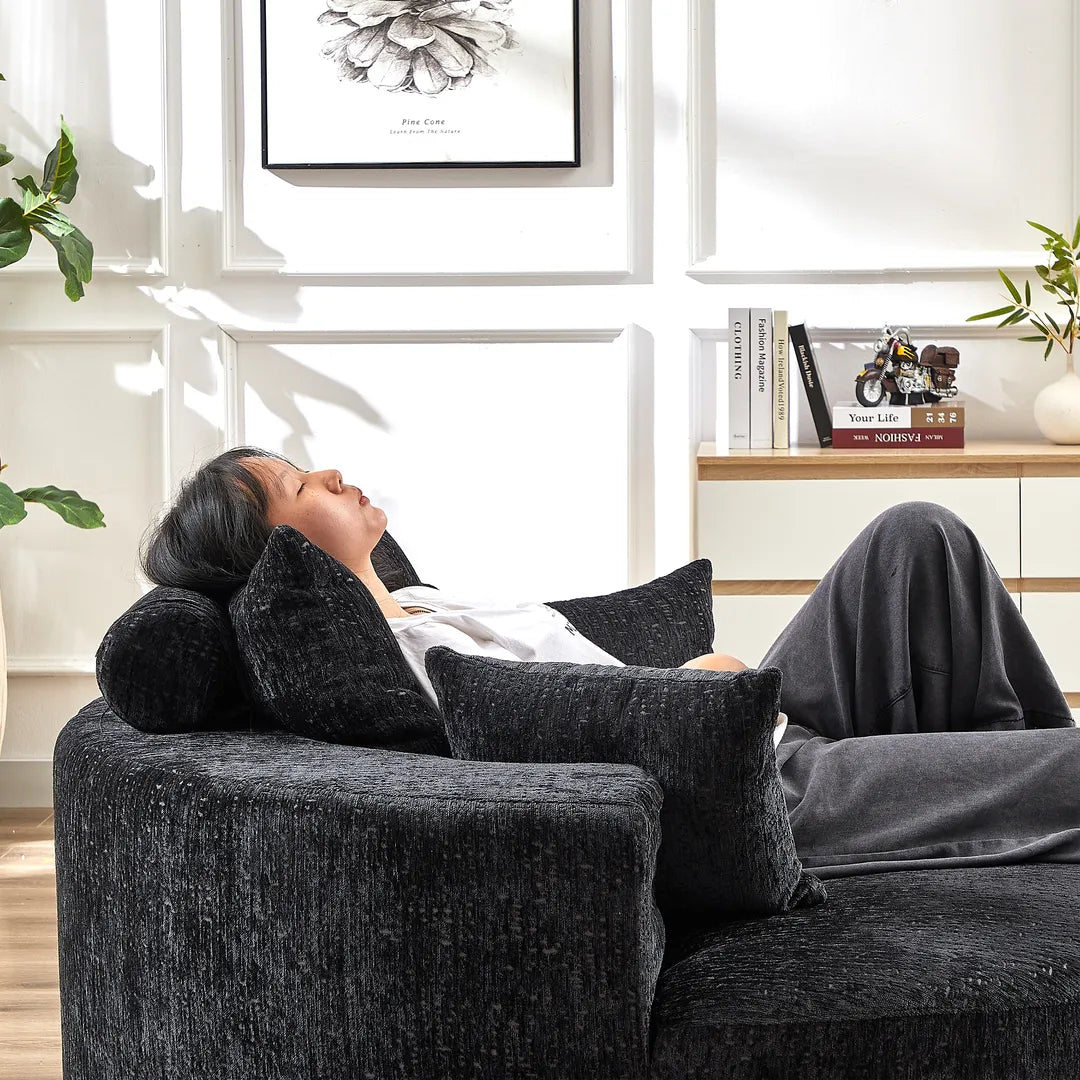 55" Oversized Round Chair Single Sofa