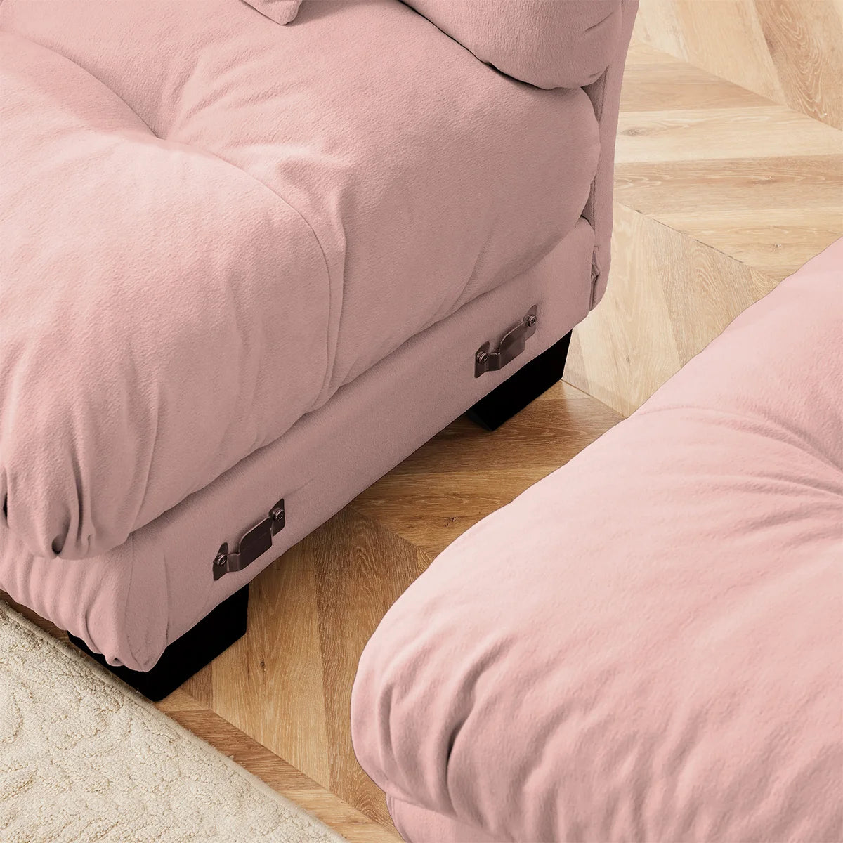 Modular Chenille Sectional Couch with Pillows