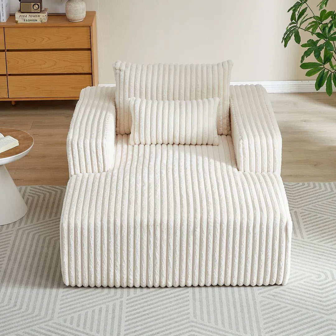 48.5"W Corduroy Chaise Lounge Sofa