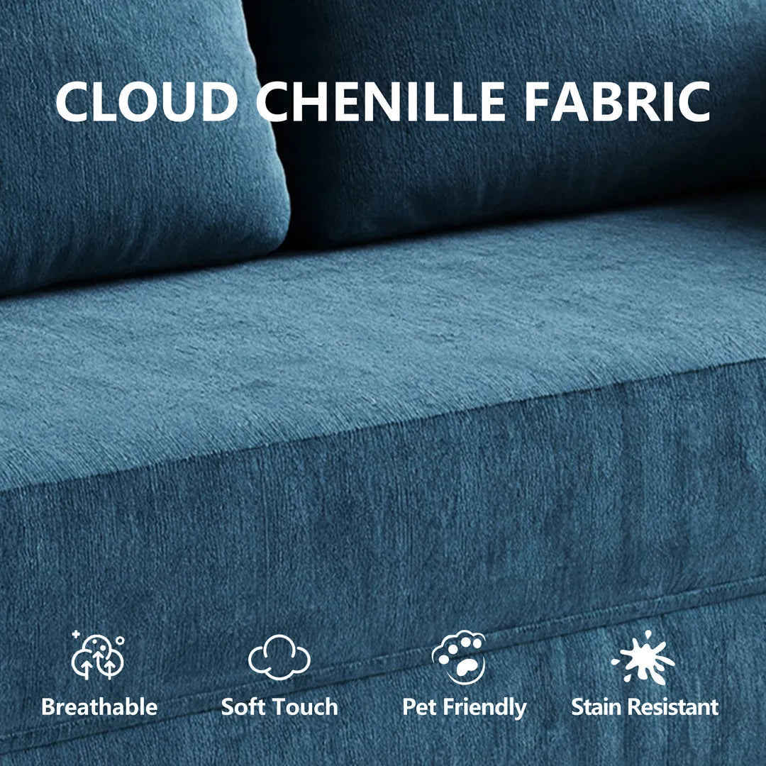 Chenille fabric close-up on sofa bed