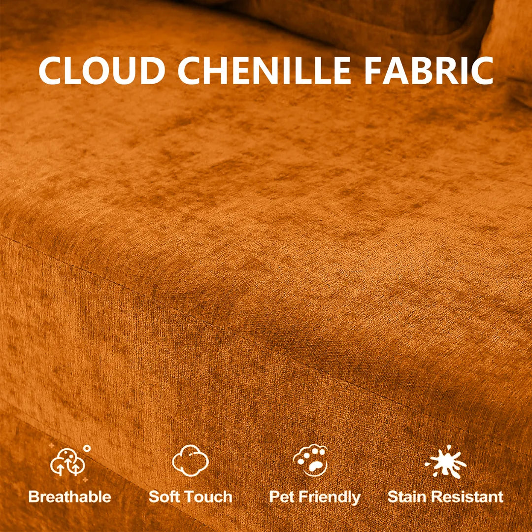 Chenille fabric close-up on sofa bed