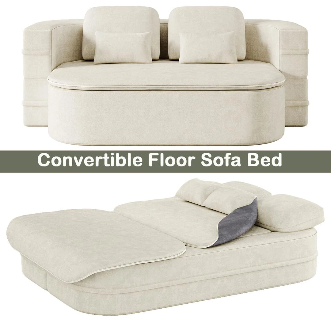 75" Full Size Folding Sofa Bed with Blanket