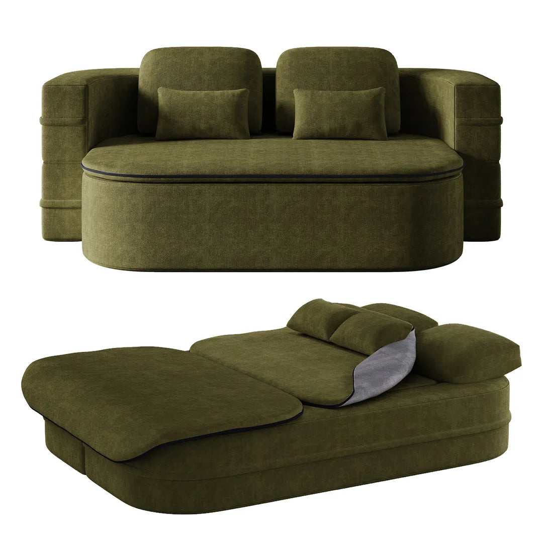 75" Full Size Folding Sofa Bed with Blanket