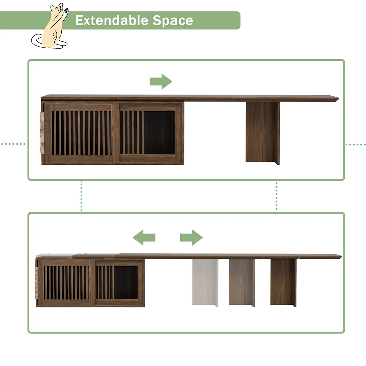 78" Extendable Walnut TV Stand