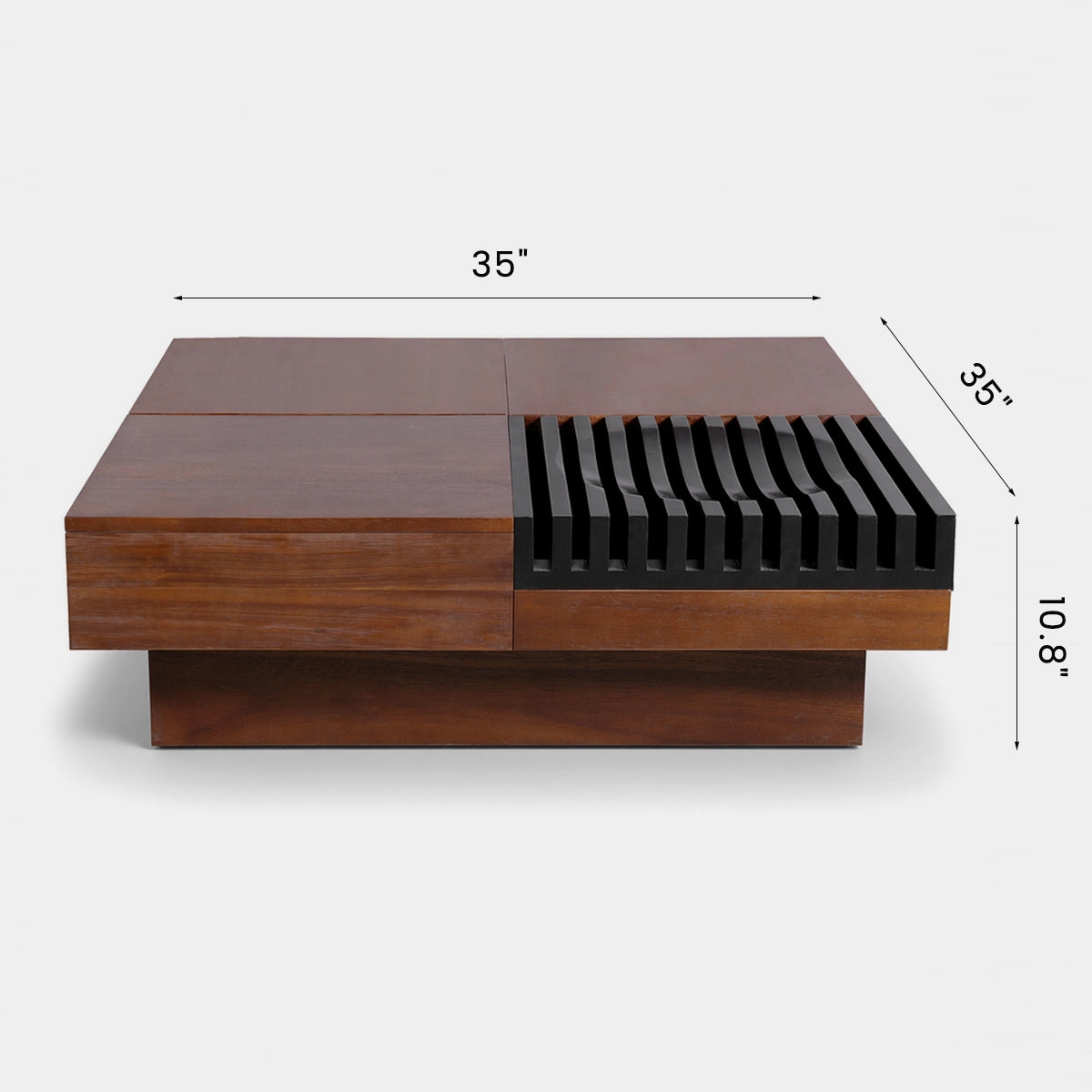 Mid-Century Square Wooden Coffee Table