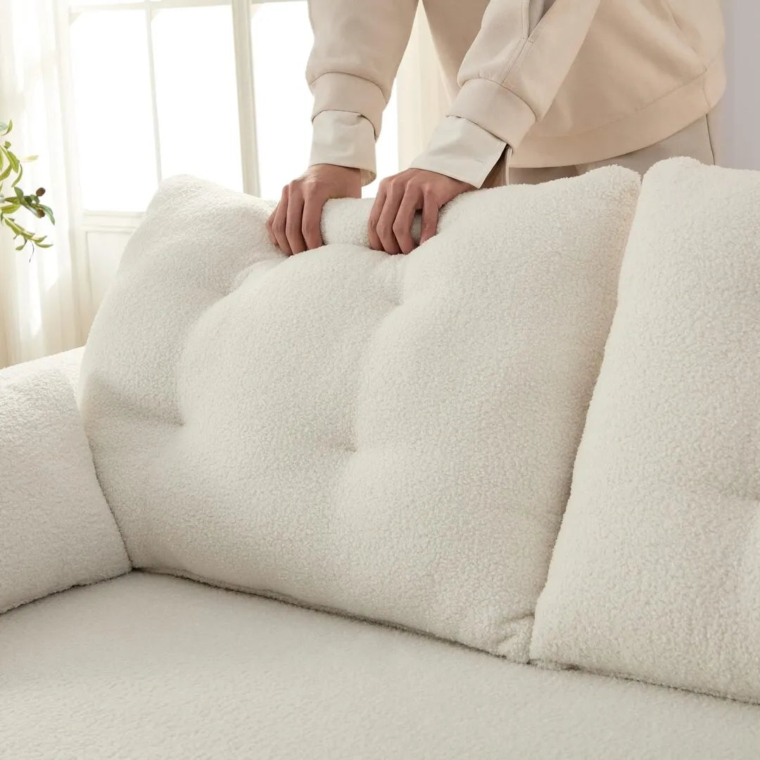 78.7" Folding Sleeper Sofa Bed Teddy Fabric