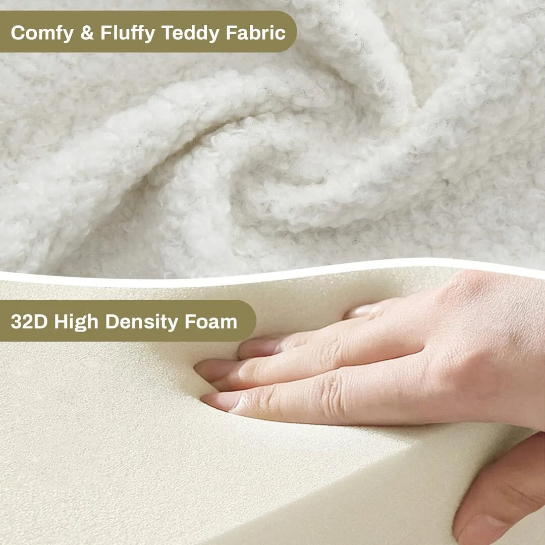 78.7" Folding Sleeper Sofa Bed Teddy Fabric
