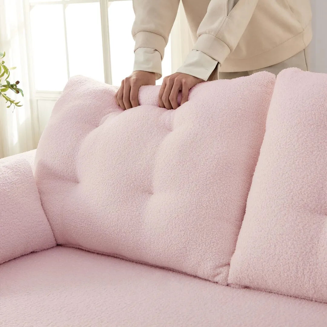 78.7" Folding Sleeper Sofa Bed Teddy Fabric