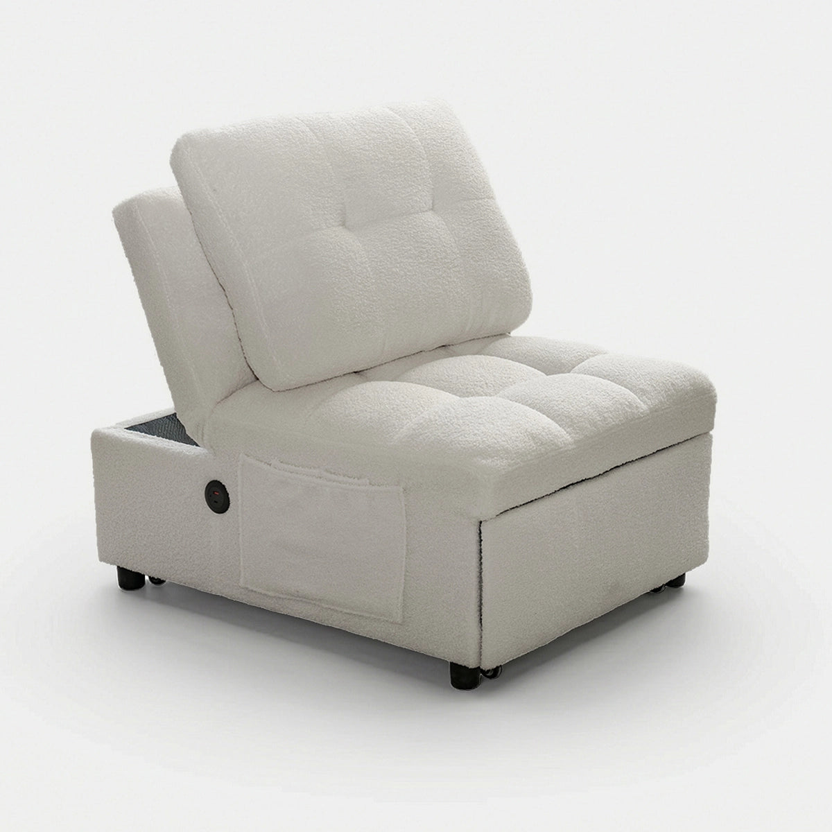 Single sofa bed without armrests