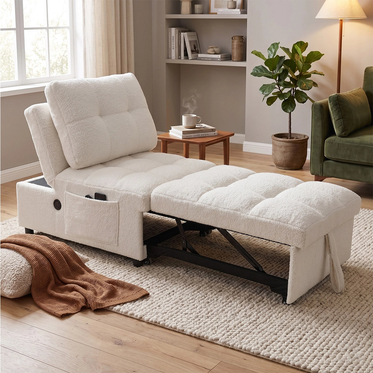 Single sofa bed without armrests