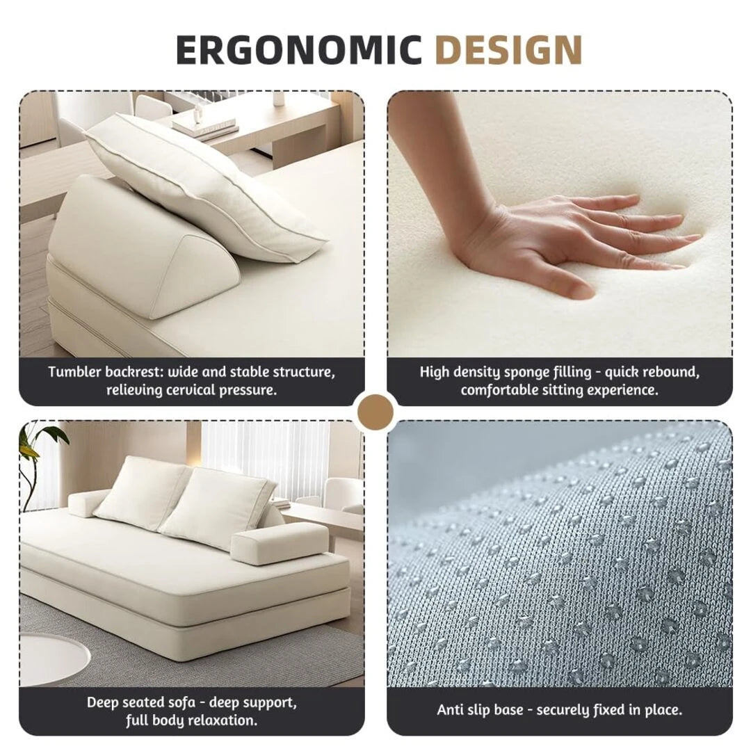 Oversize Floor Sofa Bed with Adjustable Backrests