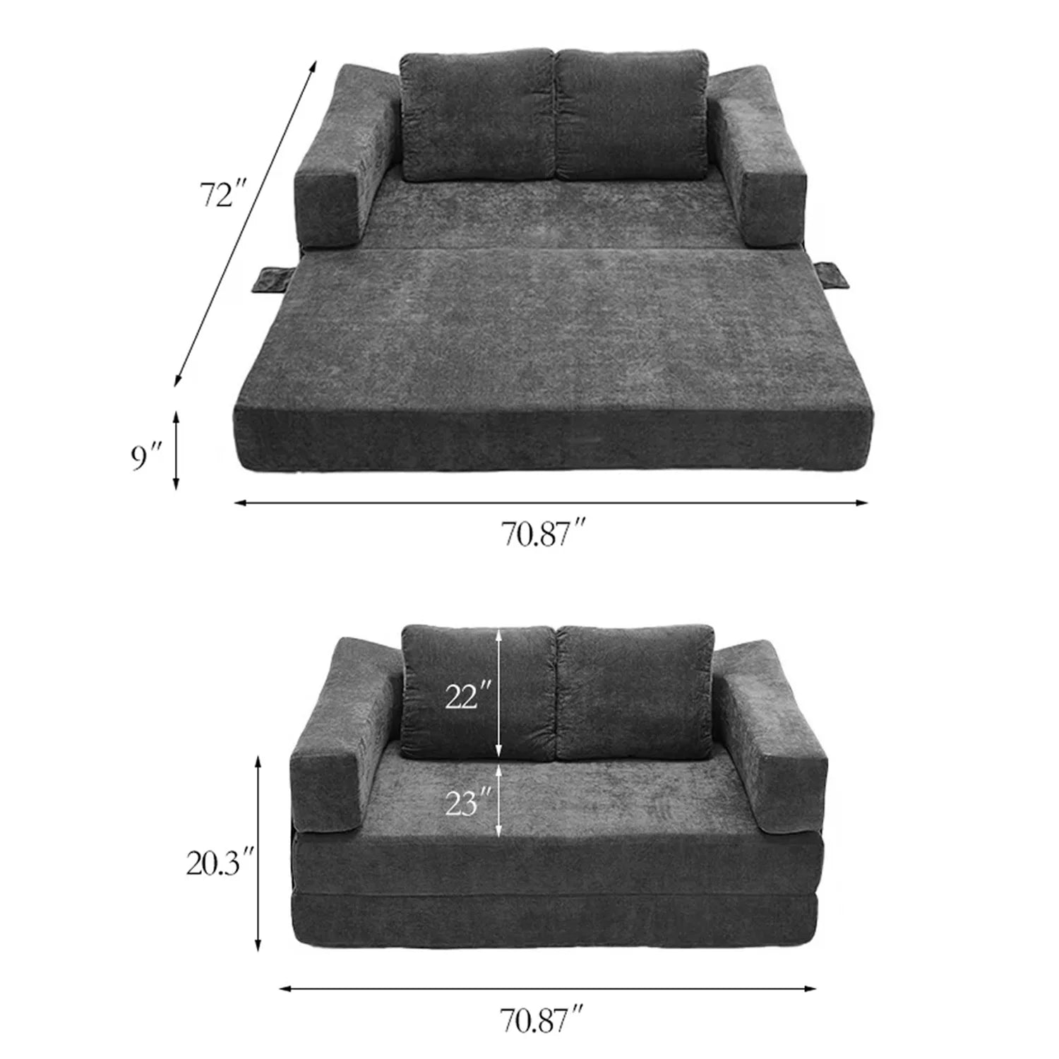 Modern space-saving sofa bed