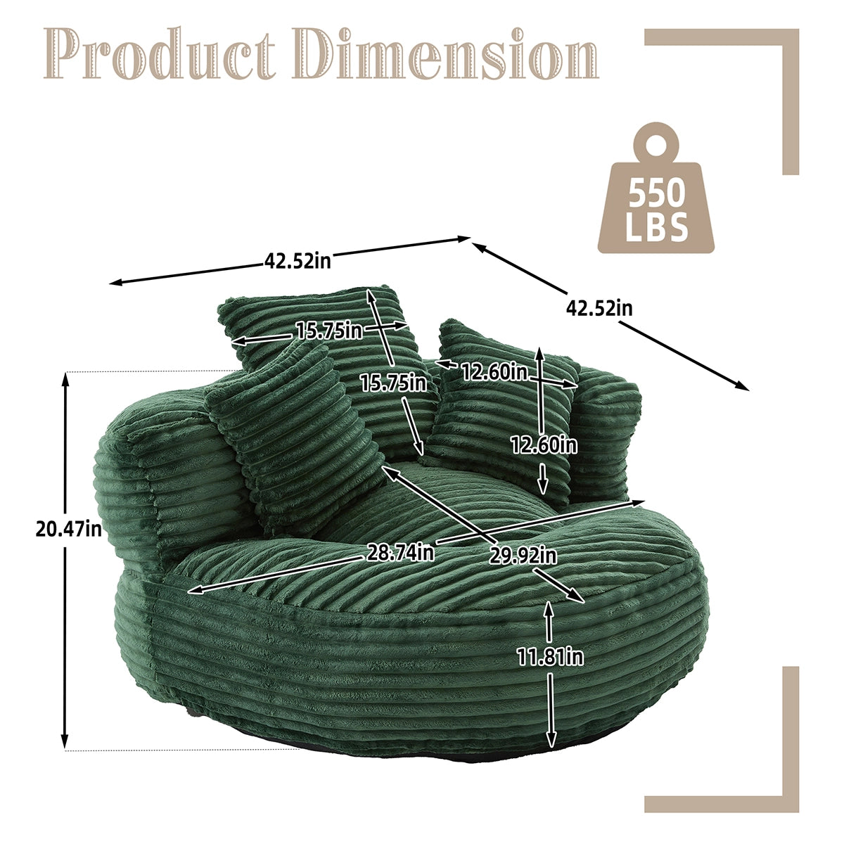 Lazy Round Bean Bag Chair Sofa