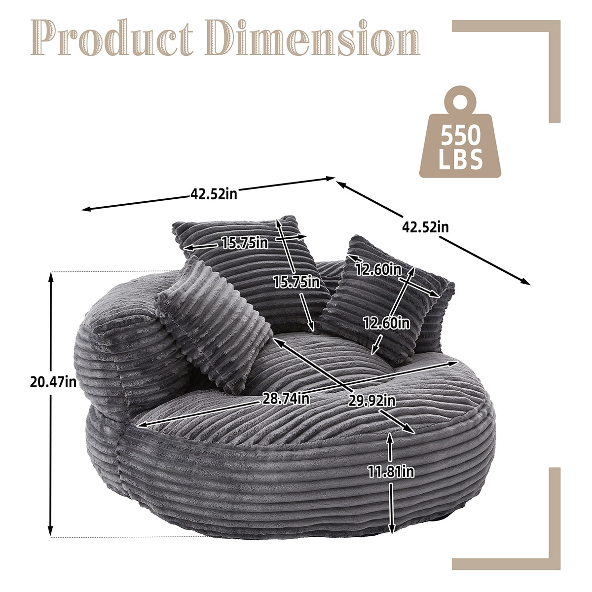 Lazy Round Bean Bag Chair Sofa