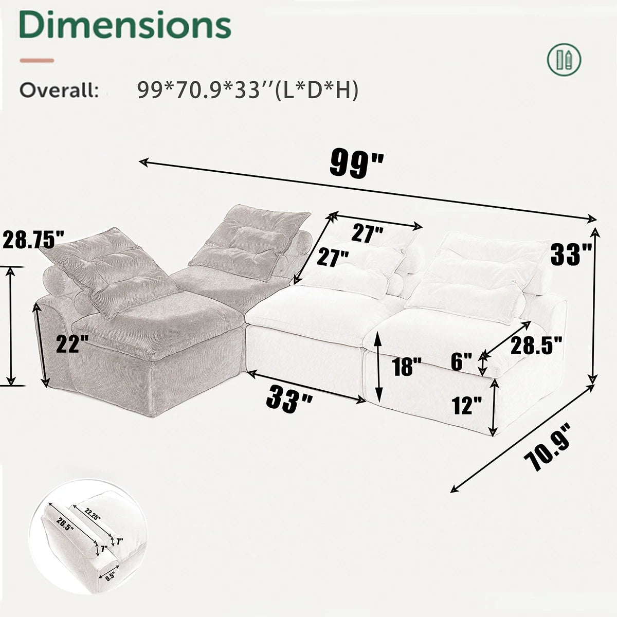 Modular Sectional Sofa Couch