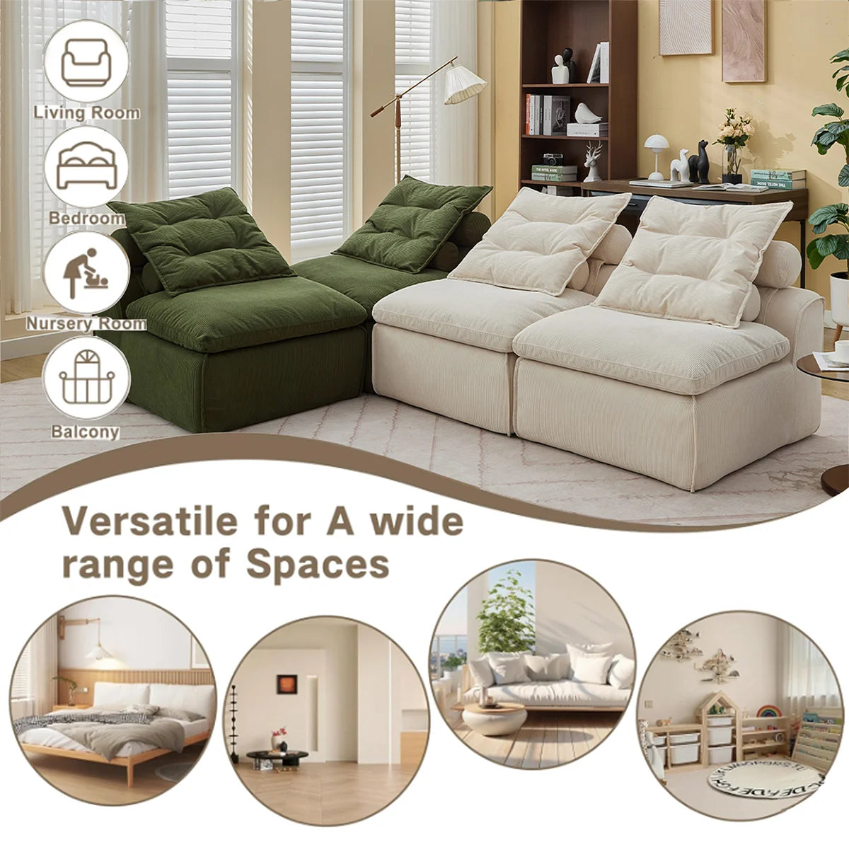 Beige + Green
