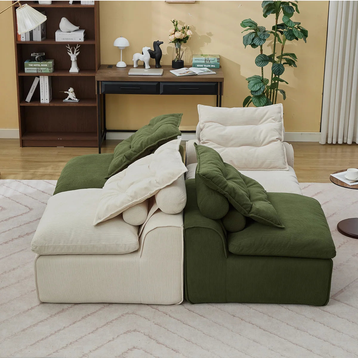 Beige + Green