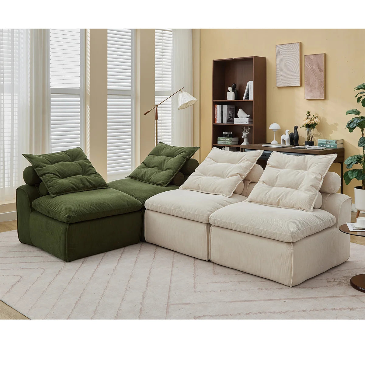 Beige + Green