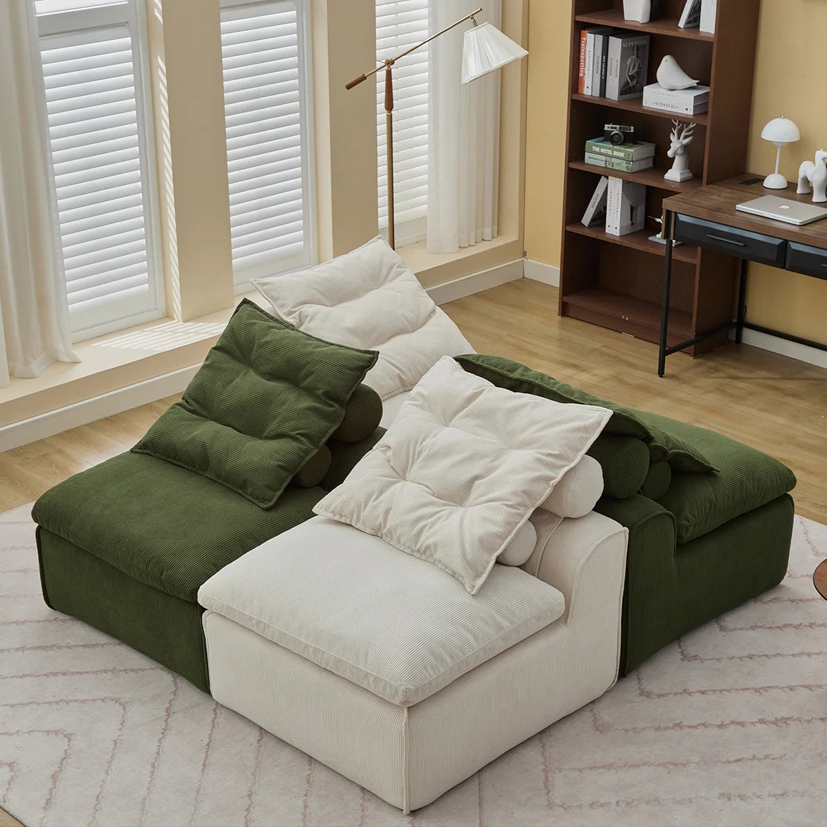 Beige + Green