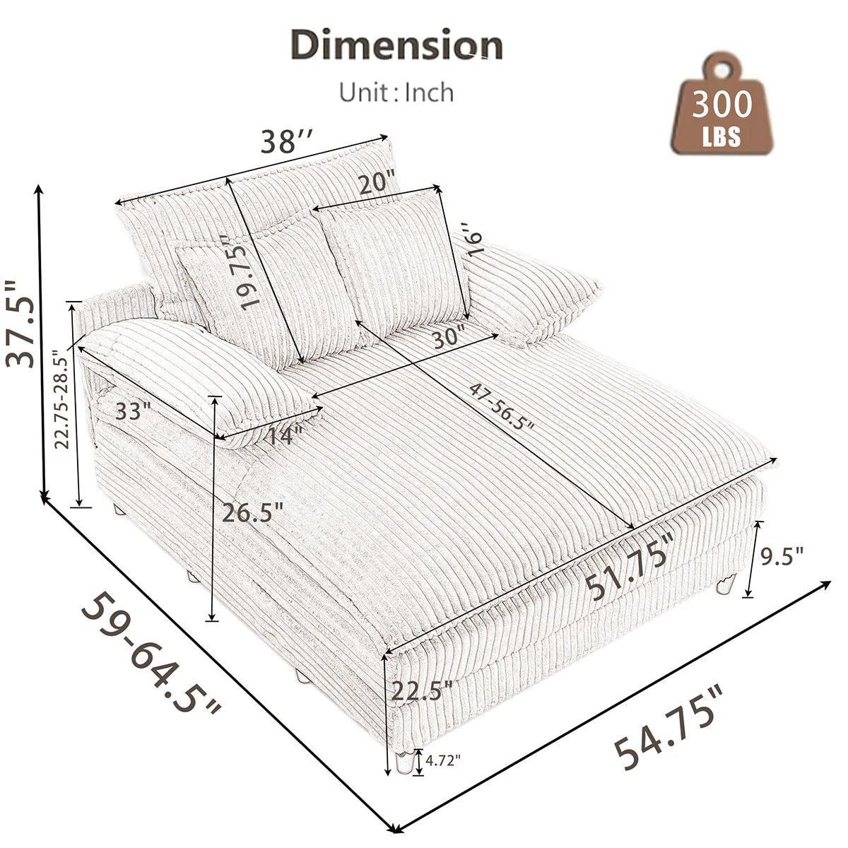 Oversized Chaise Lounge Chair