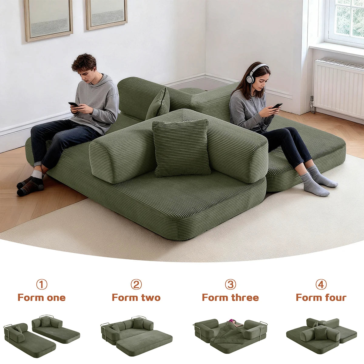 Teddy Sofa Bed with Corner Metal Frame, Convertible Pillow Blanket Teddy Sofa Bed with Corner Metal Frame, Convertible Pillow Blanket