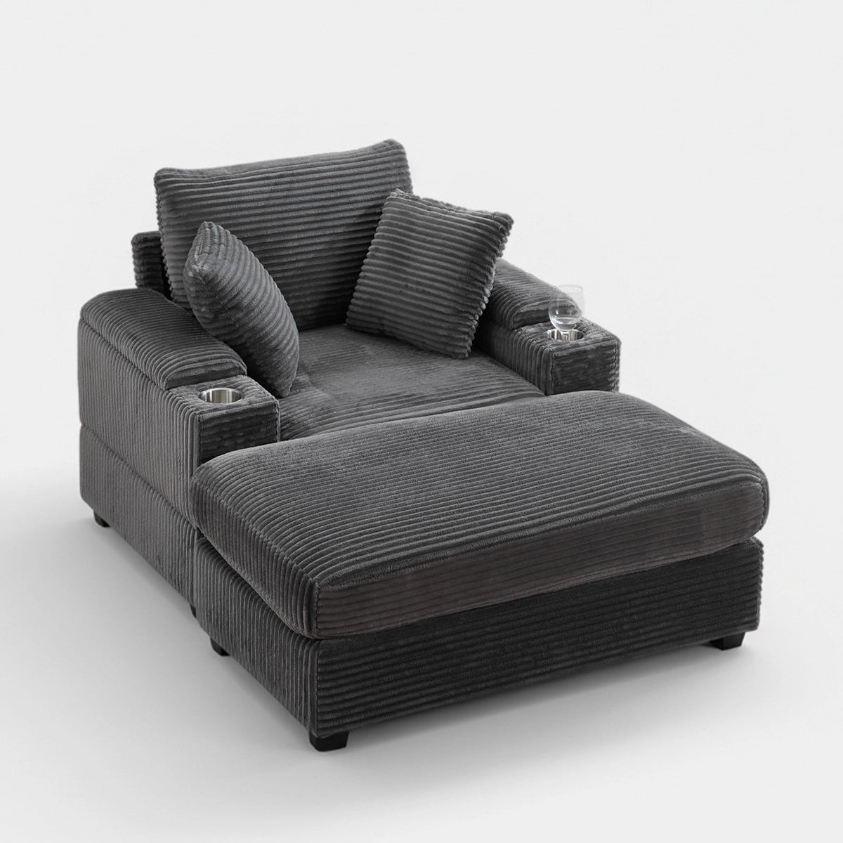 Oversized Chaise Chair Indoor with Ottoman