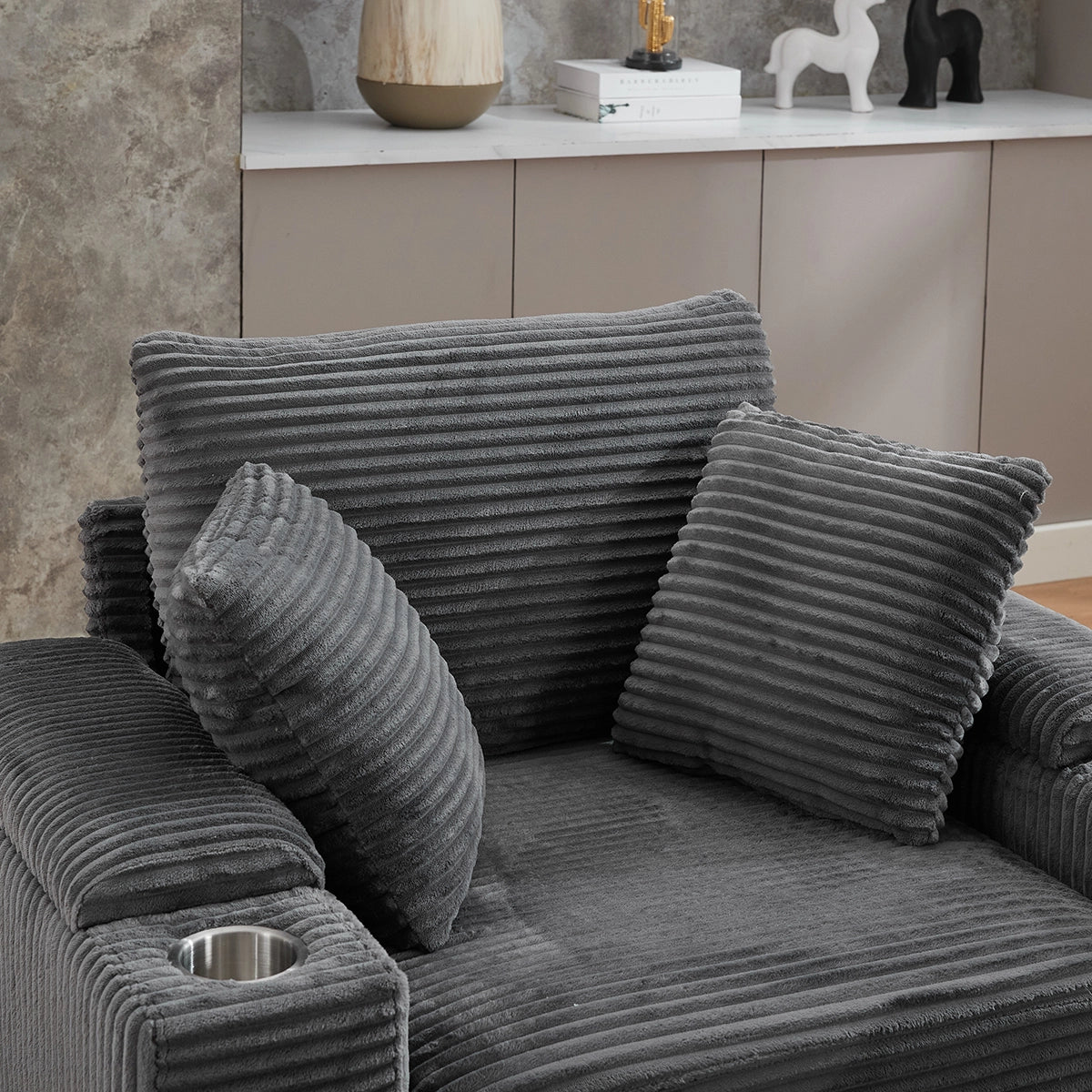 Oversized Chaise Chair Indoor with Ottoman