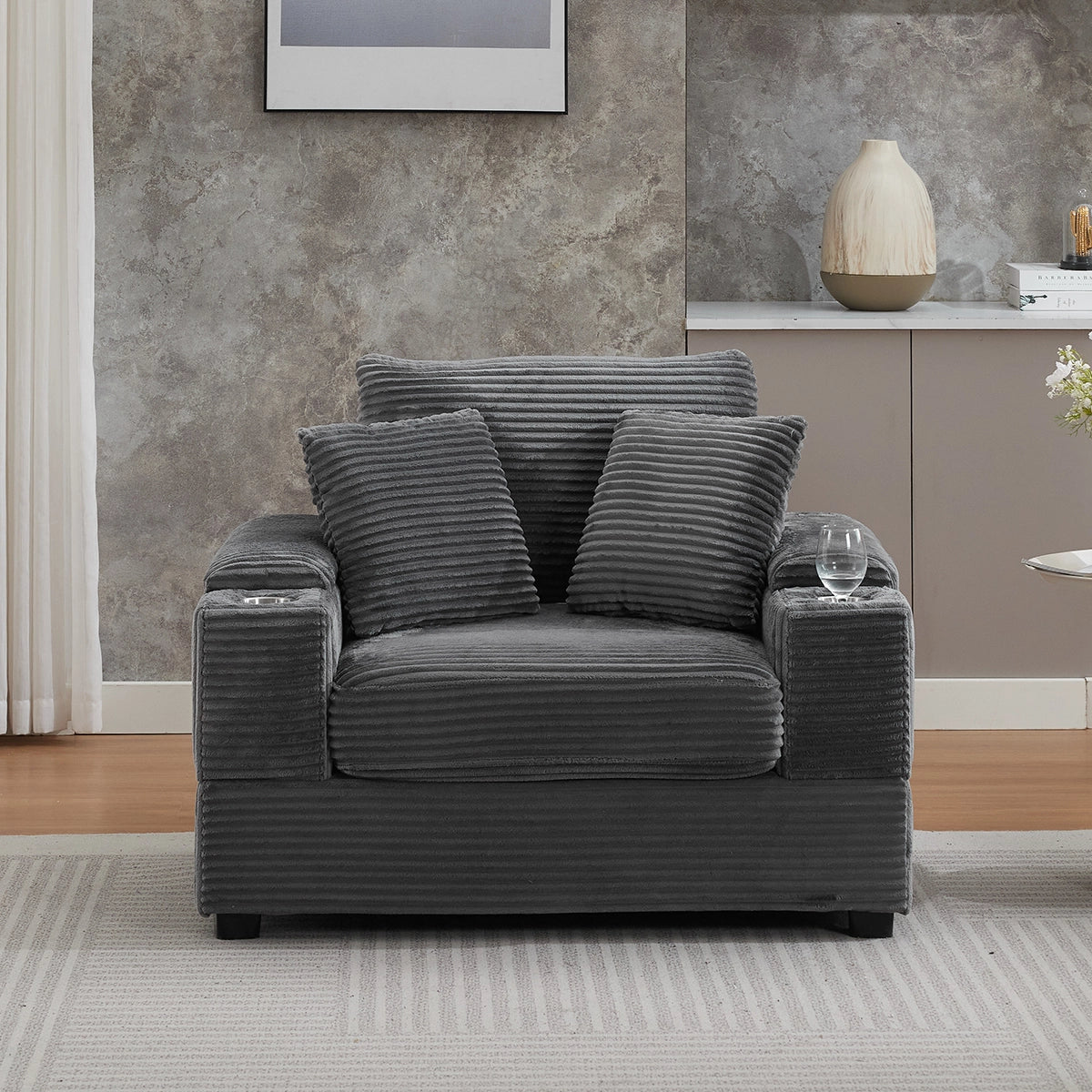 Oversized Chaise Chair Indoor with Ottoman