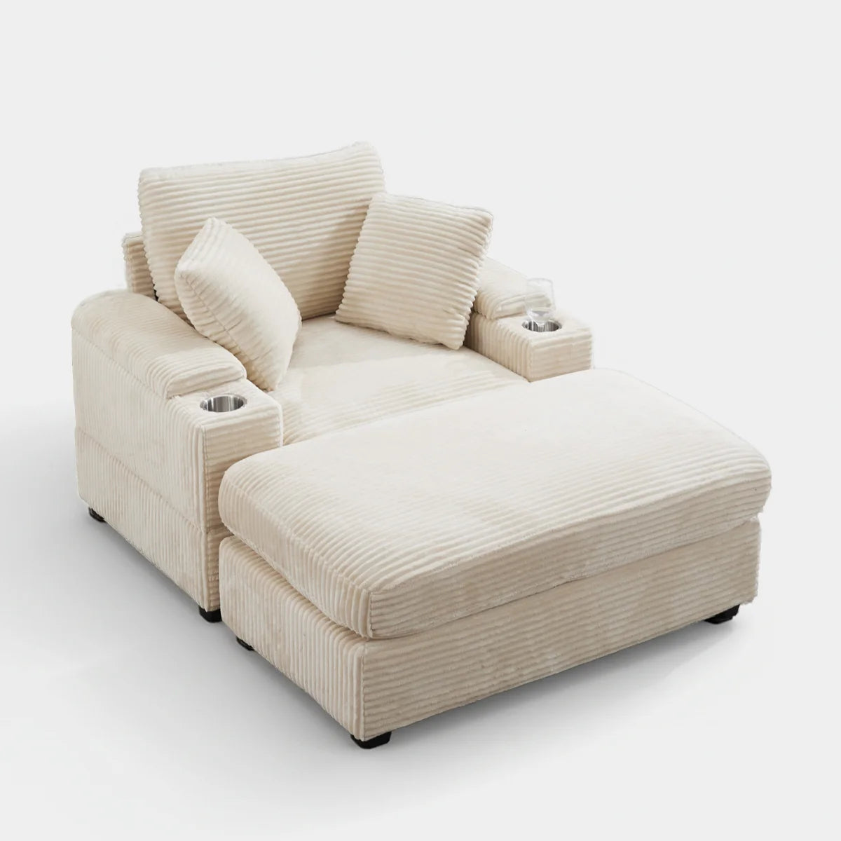 Oversized Chaise Chair Indoor with Ottoman
