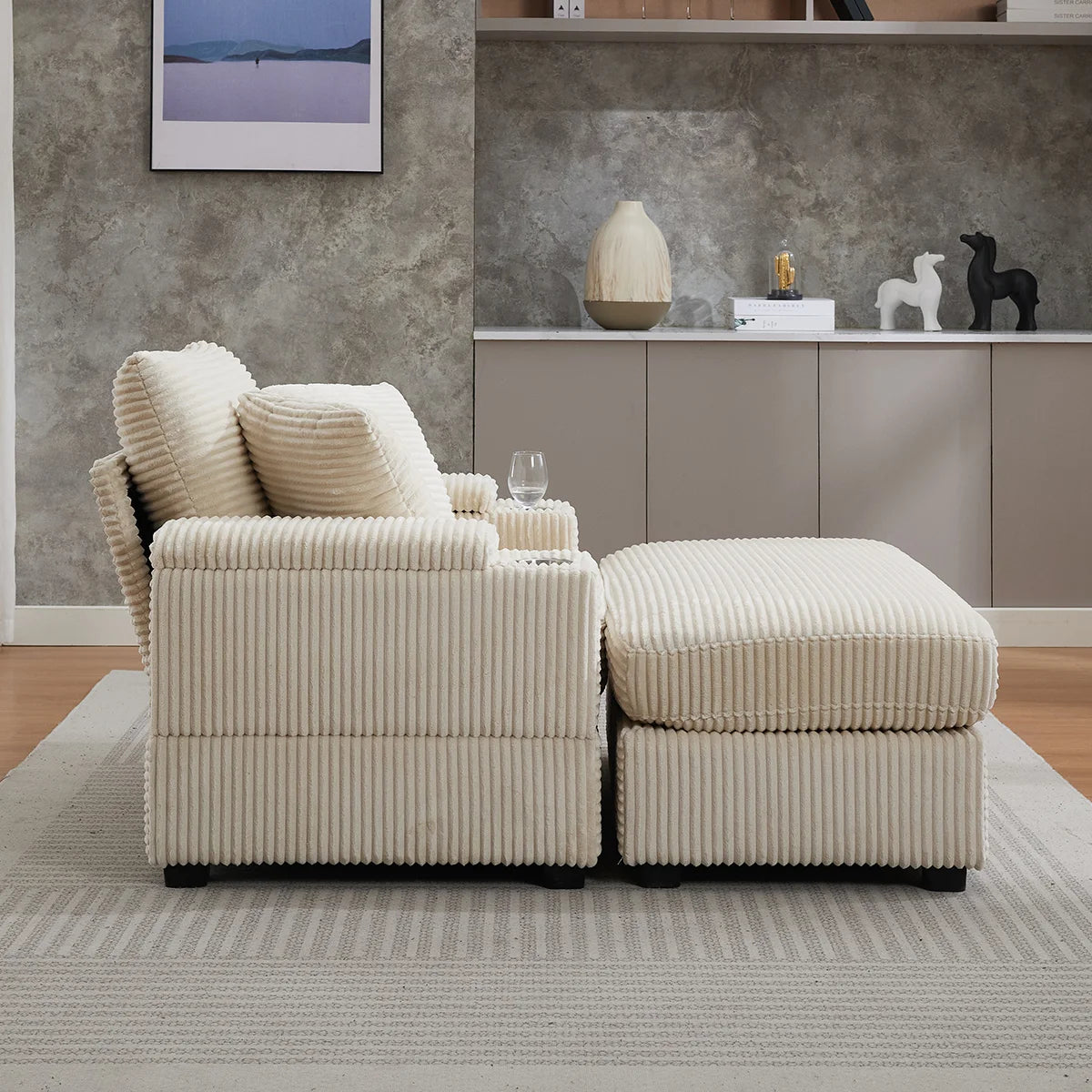 Oversized Chaise Chair Indoor with Ottoman