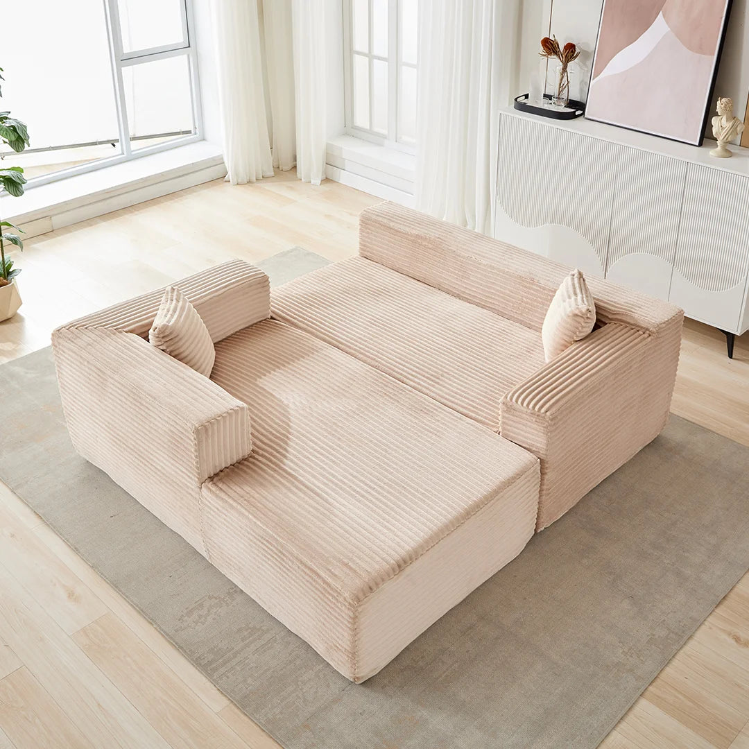 2-Piece No Assembly Required Upholstery Sofa