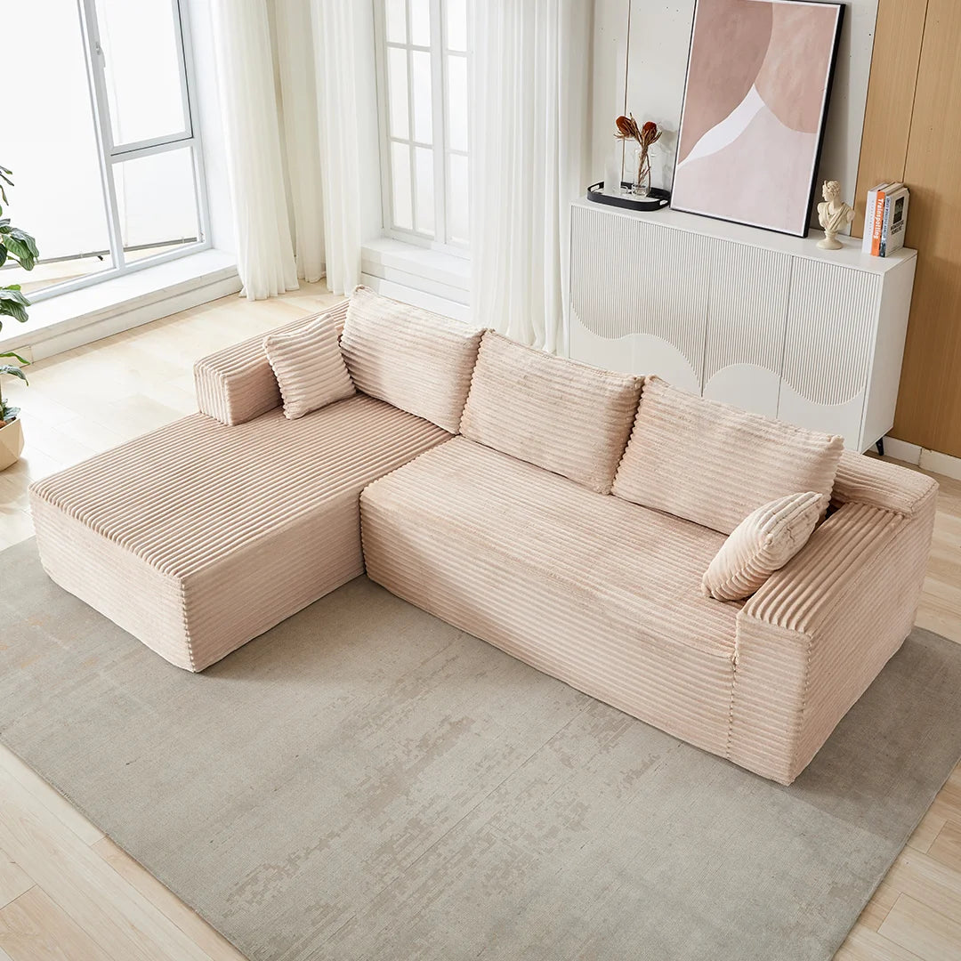 2-Piece No Assembly Required Upholstery Sofa