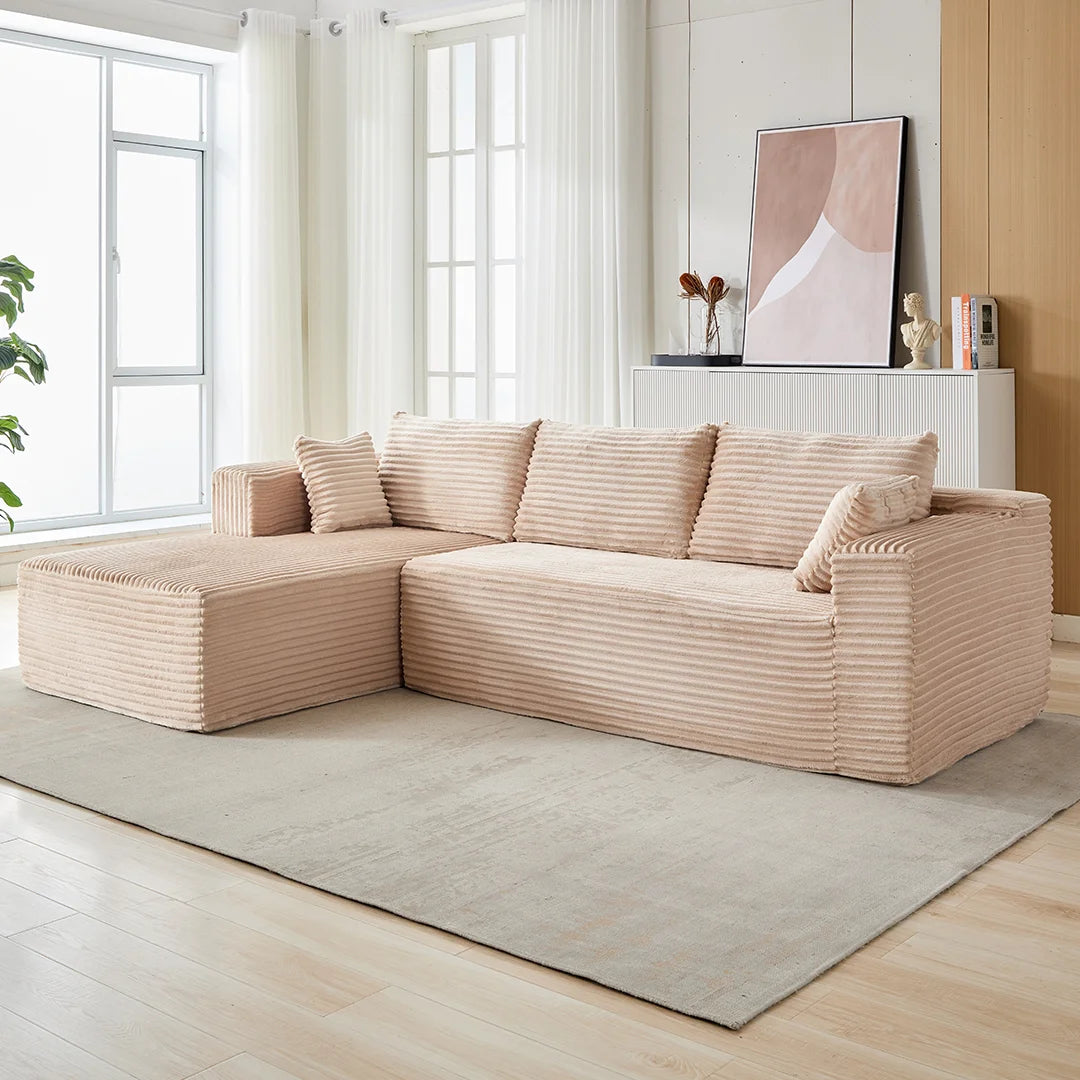 2-Piece No Assembly Required Upholstery Sofa