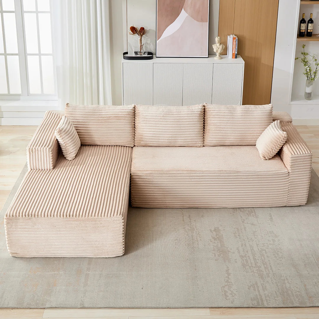 2-Piece No Assembly Required Upholstery Sofa