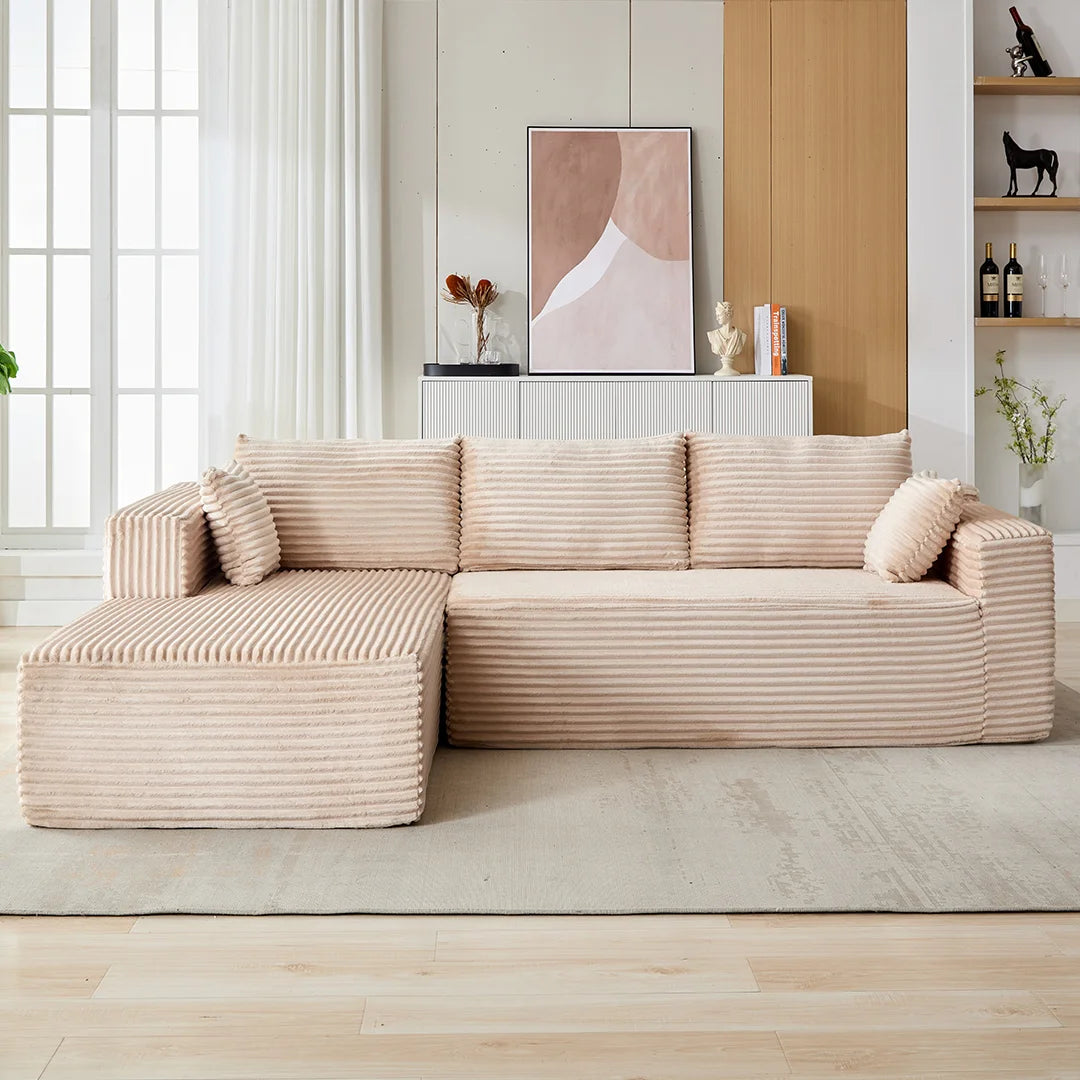 2-Piece No Assembly Required Upholstery Sofa