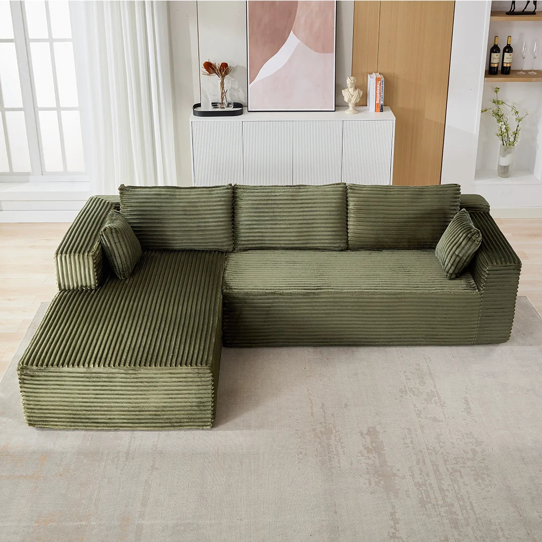 2-Piece No Assembly Required Upholstery Sofa