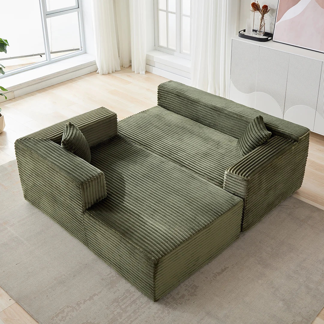 2-Piece No Assembly Required Upholstery Sofa