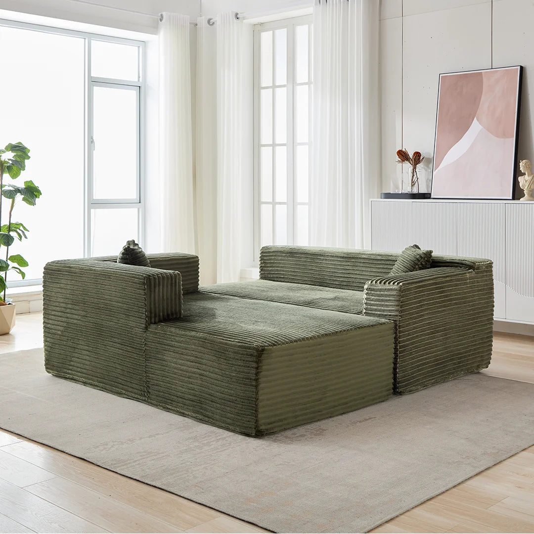 2-Piece No Assembly Required Upholstery Sofa