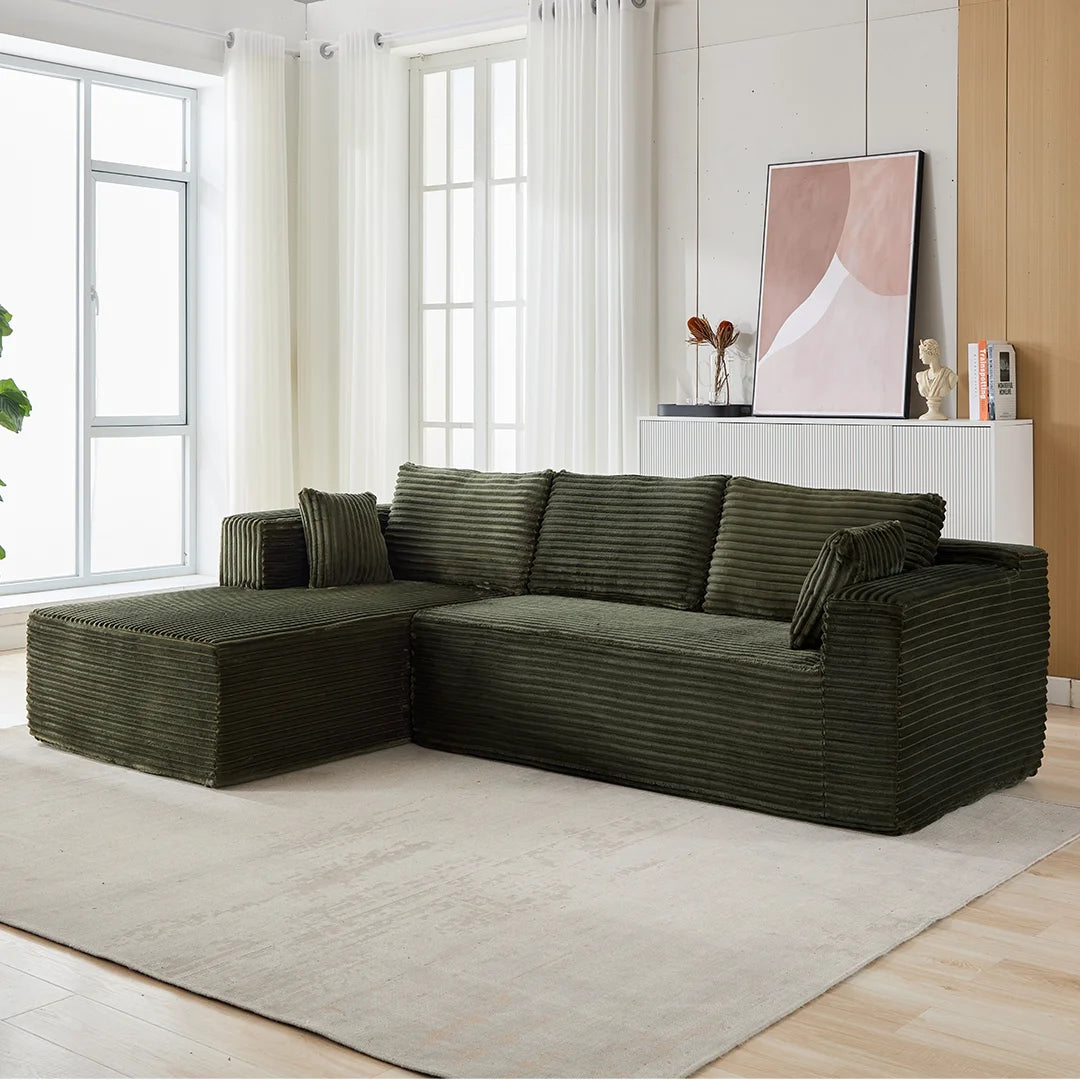 2-Piece No Assembly Required Upholstery Sofa