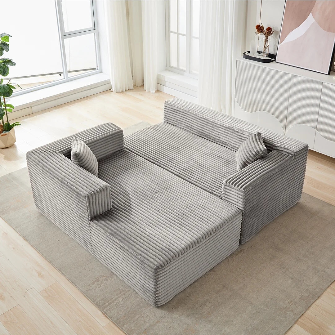 2-Piece No Assembly Required Upholstery Sofa