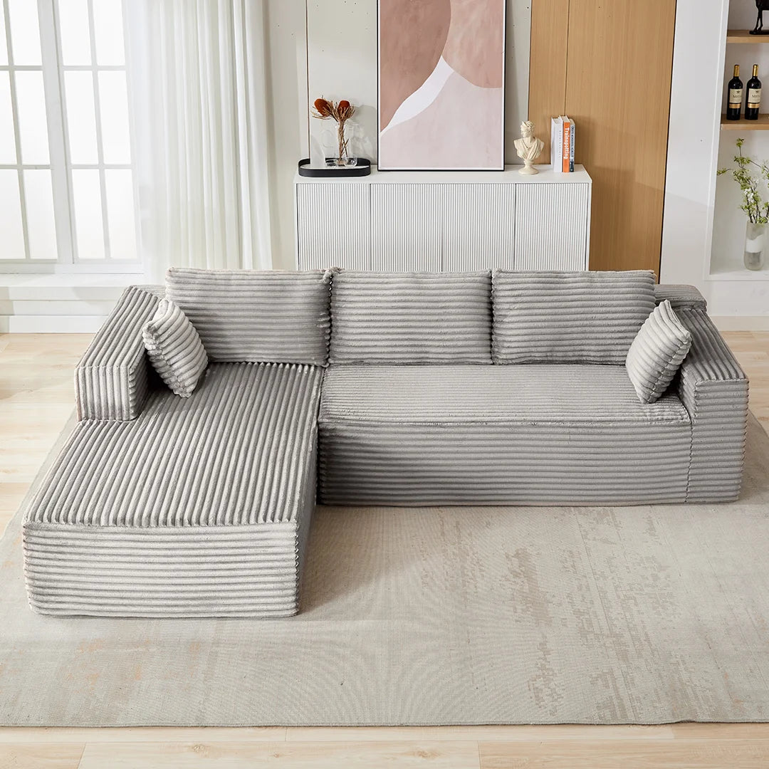 2-Piece No Assembly Required Upholstery Sofa