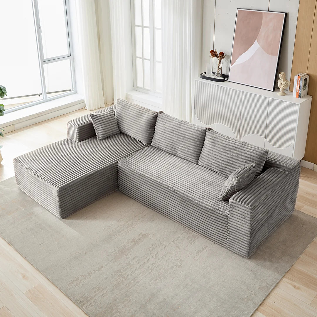 2-Piece No Assembly Required Upholstery Sofa