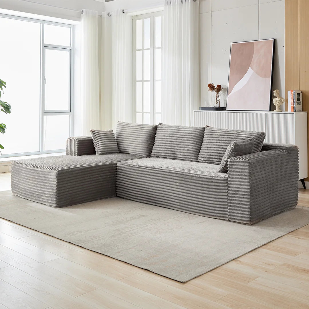 2-Piece No Assembly Required Upholstery Sofa